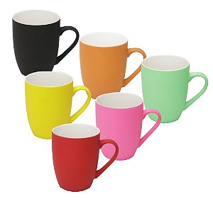 CANECA DE PORCELANA SOFT TOUCH COR SORTIDA 350ml
