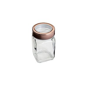 POTE  VIDRO TRANSPARENTE C/TAMPA  ACRÍLICO GOLD ROSÉ 300ml