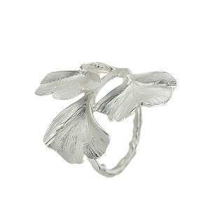 CJ 4 ANÉIS P/GUARDANAPOS METAL FLOR PRATEADA 7x4x5cm