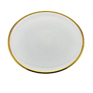 PRATO SOBREMESA CRISTAL C/BORDA DOURADA LINEN 21cm