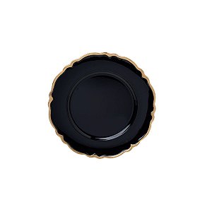 CJ 6 SOUSPLAT DE PLÁSTICO SAN CARLO PRETO E DOURADO 33CM