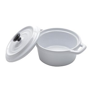 MINI CAÇAROLA DE PORCELANA BLACK LID BRANCA 12,7cm