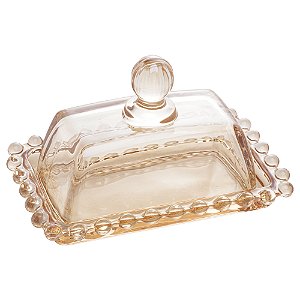 MANTEIGUEIRA CRISTAL PEARL ÂMBAR 14x9x8cm