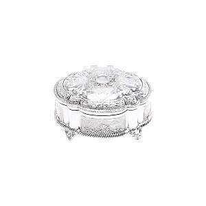 PORTA JOIA OVAL DE ZAMAC REQUINTE 8,6X6,5X4,8CM