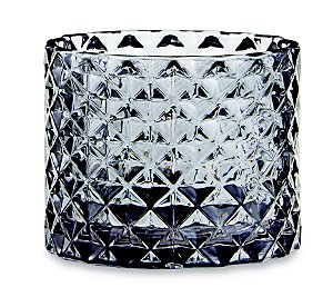 PORTA-VELAS FUME EM VIDRO