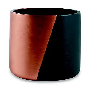 KIT CACHEPOT PRETO E COBRE EM CIMENTO - 3 PCS