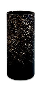 VASO PRETO E DOURADO EM CIMENTO