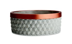 KIT CACHEPOT CINZA EM CIMENTO - 2 PCS