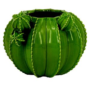CACHEPOT DE CERAMICA CACTO VERDE