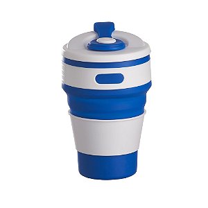 COPO SILICONE RETRATIL 350 ML AZUL CO8350