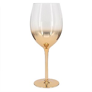 CONJ. DE TACAS PARA VINHO BRANCO DE VIDRO DE GRADE DOURADO
