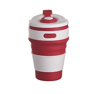 COPO SILICONE RETRATIL 350 ML VERMELHO CO8350