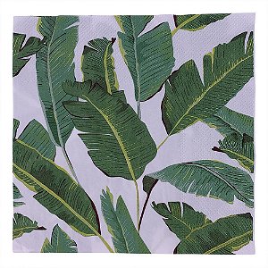 KIT 4 CJ COM 20 GUARDANAPOS DE PAPEL COM ESTAMPA DE FOLHAS