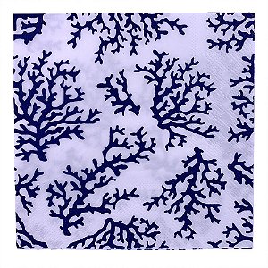 KIT 4 CJ COM 20 GUARDANAPOS DE PAPEL COM ESTAMPA DE CORAIS