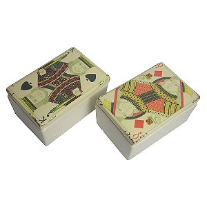 CJ. DE CAIXAS DE CERAMICA - BARALHO - 2 PCS
