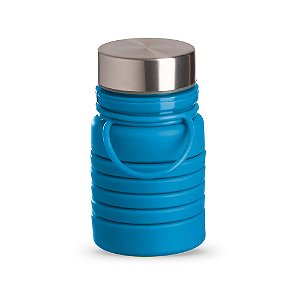 GARRAFA DE SILICONE RETRATIL 500ML AZUL GA5700