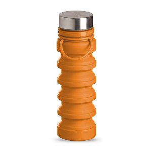 GARRAFA DE SILICONE RETRATIL 500ML LARANJA GA5700