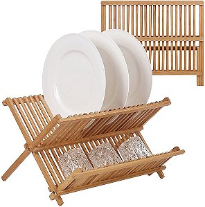 ESCORREDOR DE PRATO DE BAMBU 40X33CM