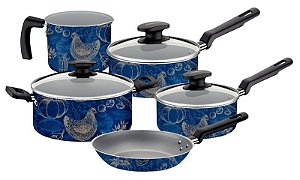 JOGO PANELAS ALUM 5PC ALABAMA AZU