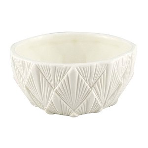 CJ DE BOLWS DECORATIVOS DE CERAMICA BRANCA 260 GRAMAS  4PCS