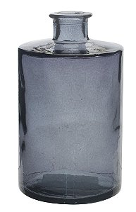 GARRAFA DE VIDRO DECORATIVA  600ML 16CM AZUL