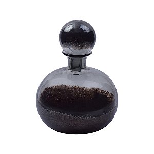 GARRAFA DECORATIVA DE VIDRO CINZA E PRETO