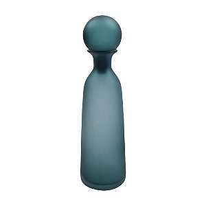 GARRAFA DECORATIVA DE VIDRO FOSCA AZUL