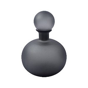 GARRAFA DECORATIVA DE VIDRO FOSCA CINZA