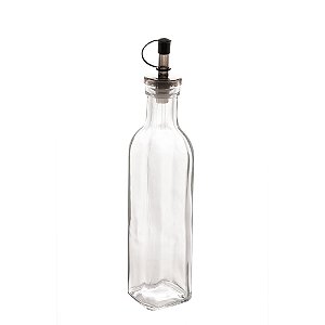 GARRAFA P/AZEITE VIDRO SODO-CÁLCICO C/TAMPA PLÁSTICO 270ml