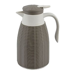 GARRAFA TERMICA REVESTIDA RATTAN PLASTICO 1L 18X14X26CM