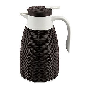 GARRAFA TERMICA REVESTIDA RATTAN PLASTICO 1L 18X14X26 MARROM
