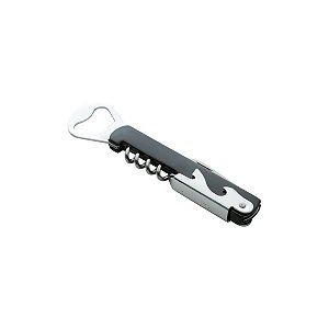 ABRIDOR DE GARRAFAS 3 EM 1 DE AÇO INOX E PLÁSTICO 14x2,5cm