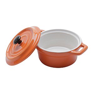 MINI CAÇAROLA DE PORCELANA BLACK LID LARANJA 12,7cm