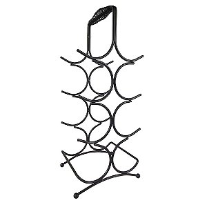 PORTA GUARRAFAS DE METAL PRETO PARA 8 GARRAFAS 29CM X 29CM X