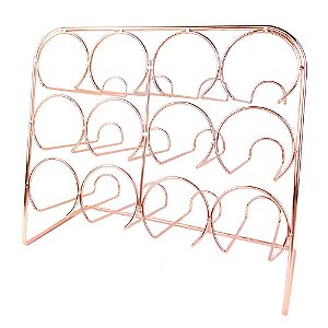 PORTA GUARRAFAS DE METAL COBRE PARA 12 GARRAFAS 36,5CM X 16C
