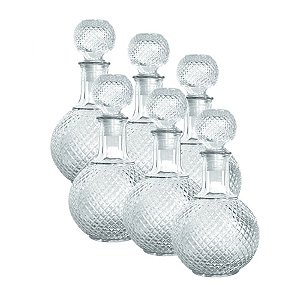 CJ. DE GARRAFAS DE VIDRO TRANSPARENTE - 6 PCS
