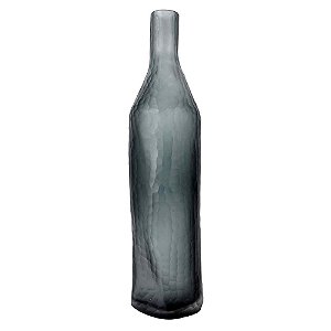 GARRAFA DE VIDRO CINZA E BRANCO