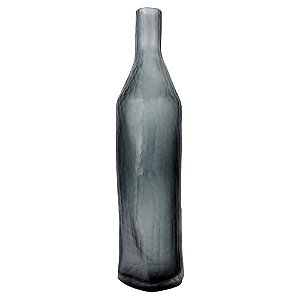 GARRAFA DE VIDRO CINZA E BRANCO