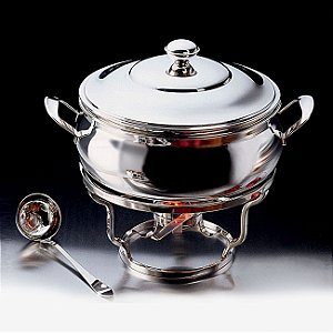 RECHAUD DE PRATA C/PANELA E AQUECEDOR 5L