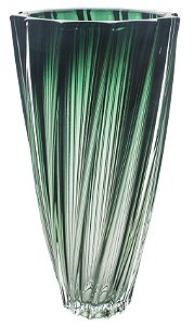 VASO SCALLOP EM CRISTAL ECOLOGICO D18,5XA35CM COR VERDE