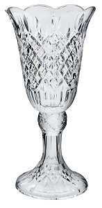 VASO MODENA EM CRISTAL ECOLÓGICO COM PÉ 39CM