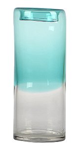 VASO DE VIDRO 38CM AZUL PARATY