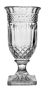 VASO FLORENCE COM PE EM CRISTAL ECOLOGICO D12,5XA32,5CM TRANSPARENTE