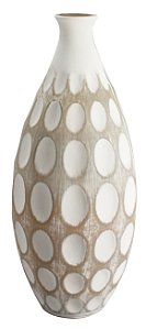 VASO DE VIDRO DUNE 38CM BRANCO MARROM