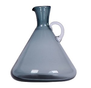 VASO ENSEADA EM VIDRO COM ALÇA 21.8CM FUME