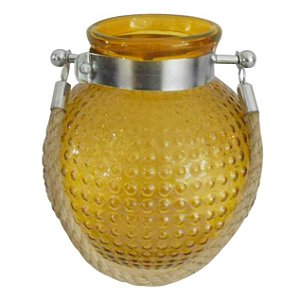 VASO VIDRO C/ALCA AMBAR 20CM CANDEIAS