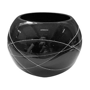 VASO DE VIDRO 15X19CM PRETO