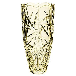 VASO PINWHEEL EM CRISTAL ECOLOGICO D12,5XA25CM COR AMBAR