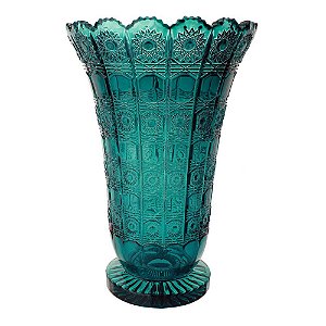 VASO VERSAILLES EM CRISTAL ECOLOGICO D19XA30CM COR VERDE ESMERALDA