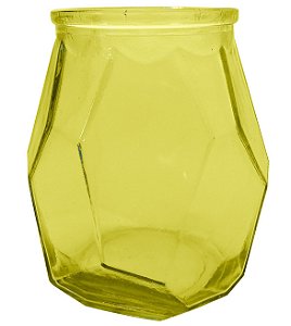 VASO DE VIDRO ORIGAMI 19CM AMARELO